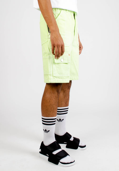 MULTI POCKET WASHED COTTON ZIPPER SHORTS