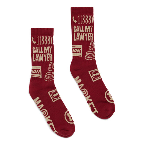 CALL MY LAWYER SOCKS MAROON