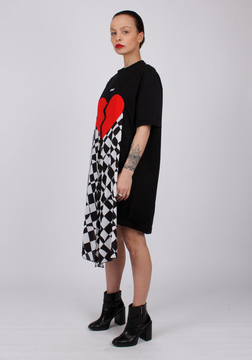 Scoop neck dress with foulard detailing