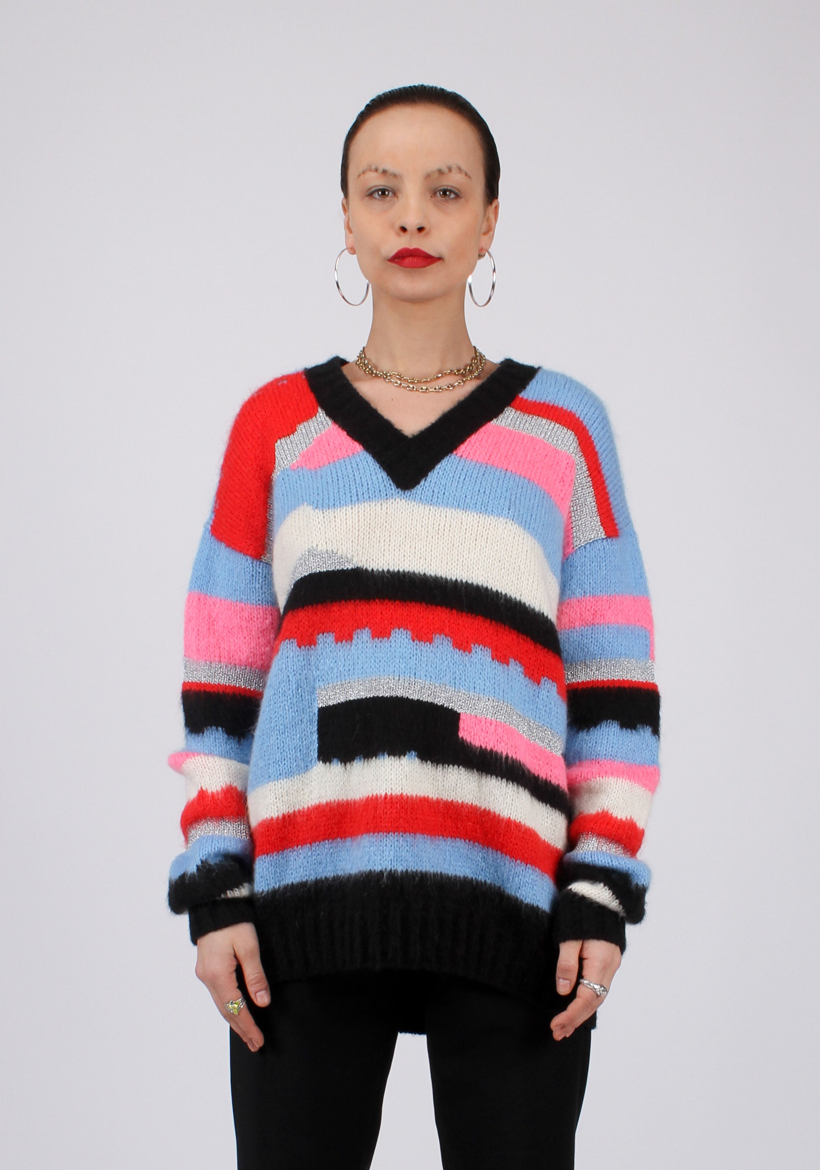 Geometric knitted jumper