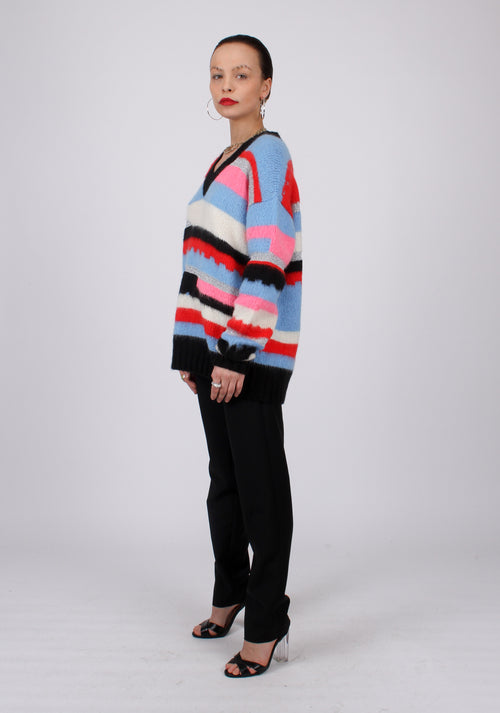 Geometric knitted jumper