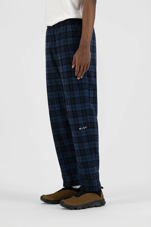 ØLÅF Flannel Elasticated Pant Blue Plaid