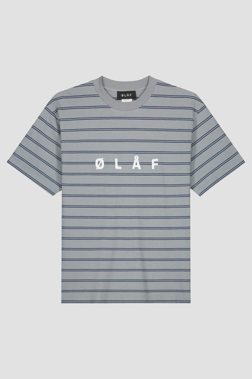 ØLÅF MINI STRIPE TEE LIGHT GREY / BLUE