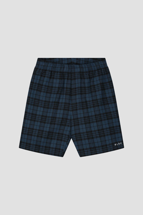 ØLÅF Flannel Shorts Blue Plaid