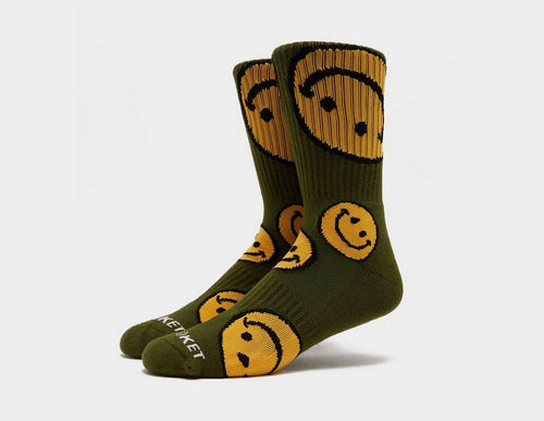 SMILEY® VINTAGE AOP SOCK GREEN